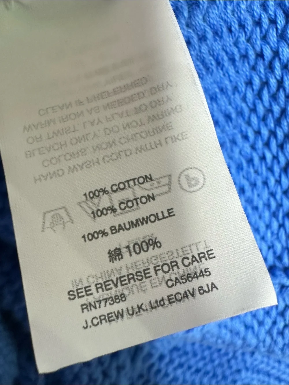 J.Crew Blue Cable Knit Crewneck Sweater 100% Cotton Size XS